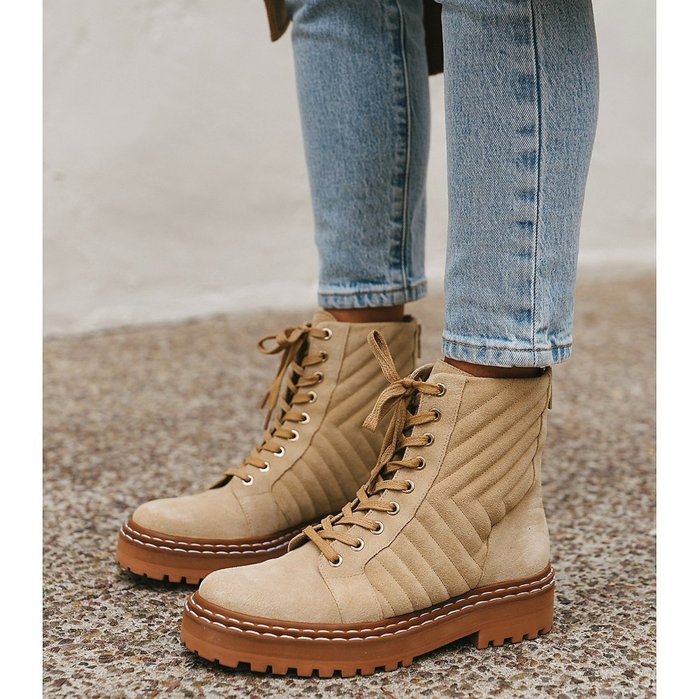 Vince Camuto x Fashion Jackson Suede Lace-Up  Hiker Boots - Puchenie